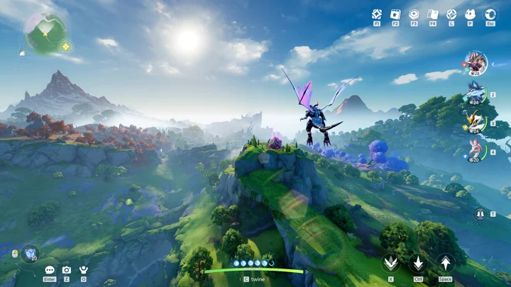 Aniimo — a creature looks out across the mountainous open world of Idyll.